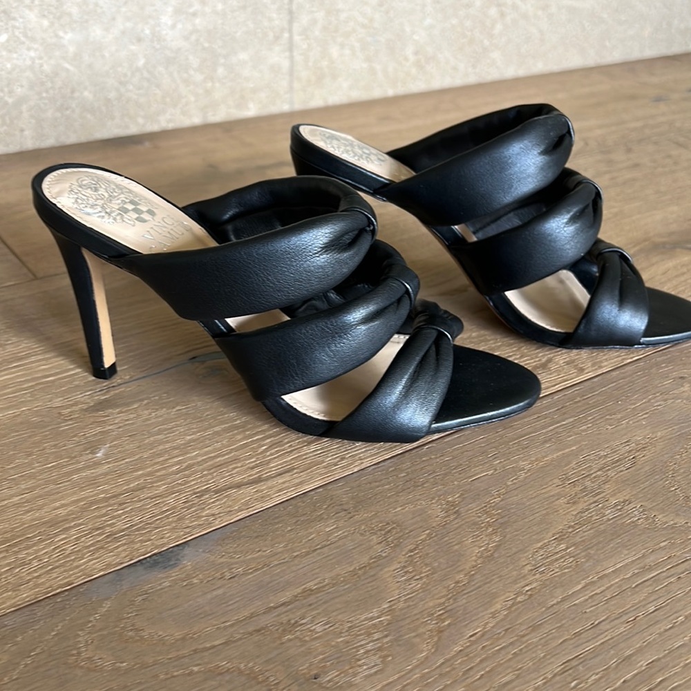 Vince Camuto Black Leather Dressy Heels